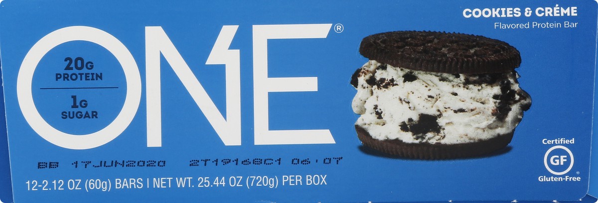 slide 8 of 10, ONE Cookies & Creme Flavored Protein Bar 12 ea, 12 ct