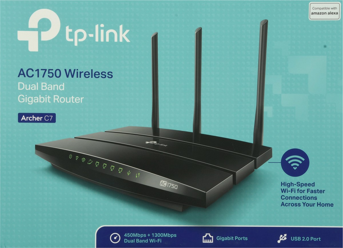 slide 6 of 9, TP-Link Archer C7 AC 1750 Wireless Dual Band Gigabit Router 1 ea Box, 1 ct