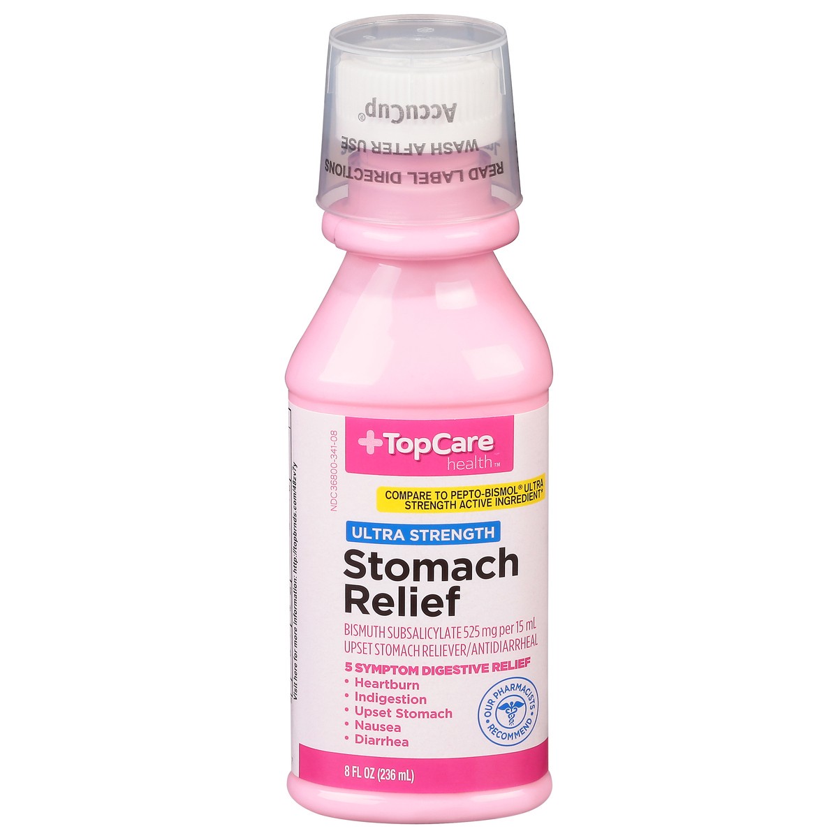 slide 1 of 9, TopCare Health 525 mg Ultra Strength Stomach Relief 8 fl oz, 8 fl oz