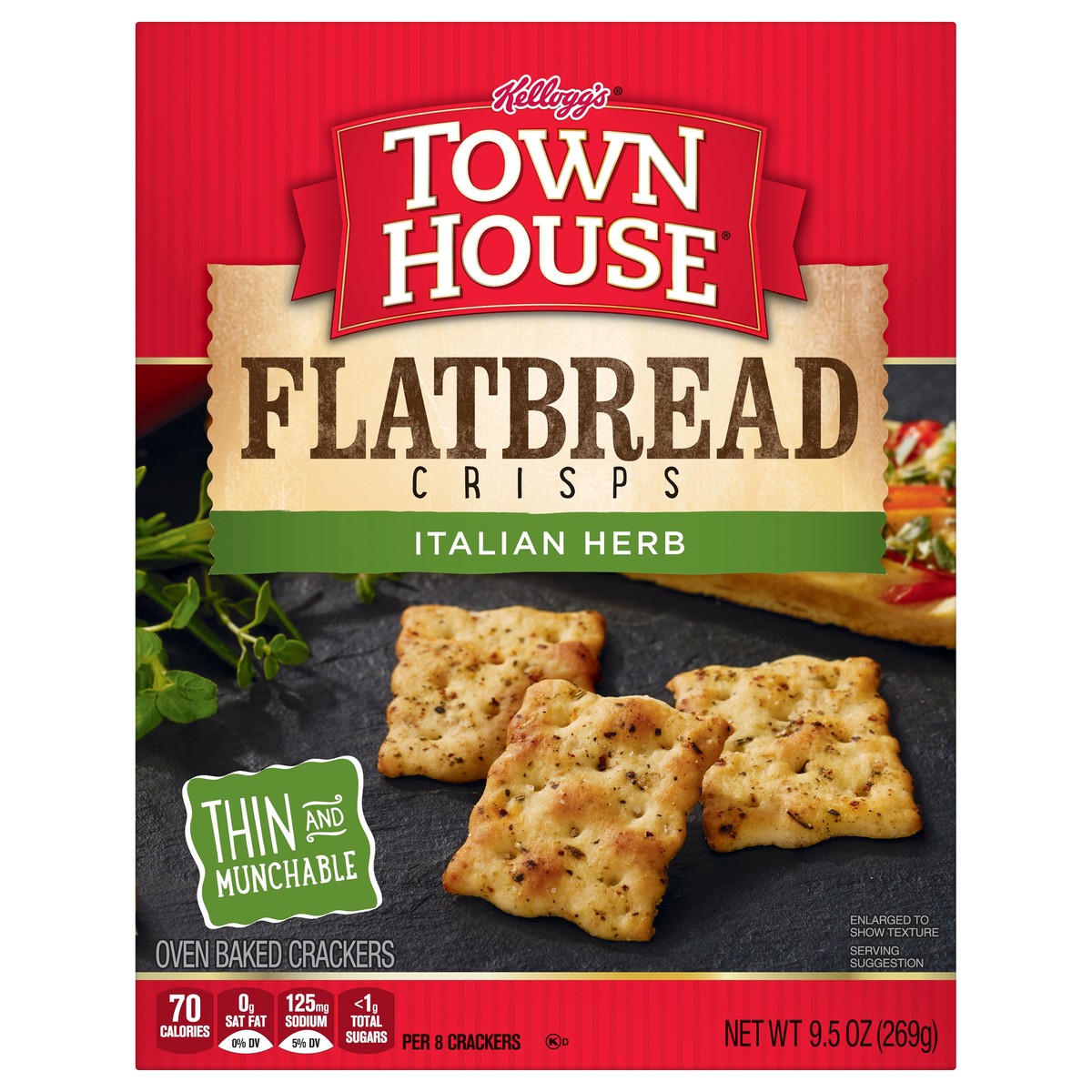 slide 1 of 5, Town House Italian Herb Flatbread Crisps, 16 oz