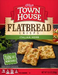Town House Oven Baked Flatbread Crisps Italian Herb Crackers 9.5 oz