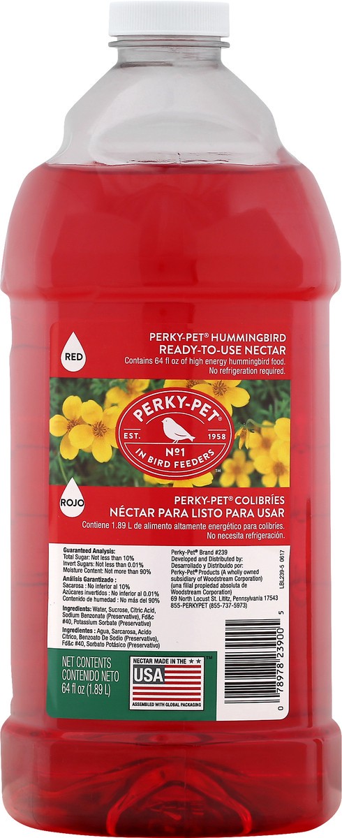 slide 9 of 9, Perky-Pet Ready-To-Use Hummingbird Nectar, 67.6 oz
