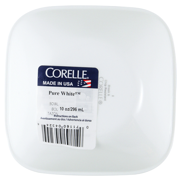 slide 7 of 9, Corelle Square Round Bowl, Pure White, 10 oz