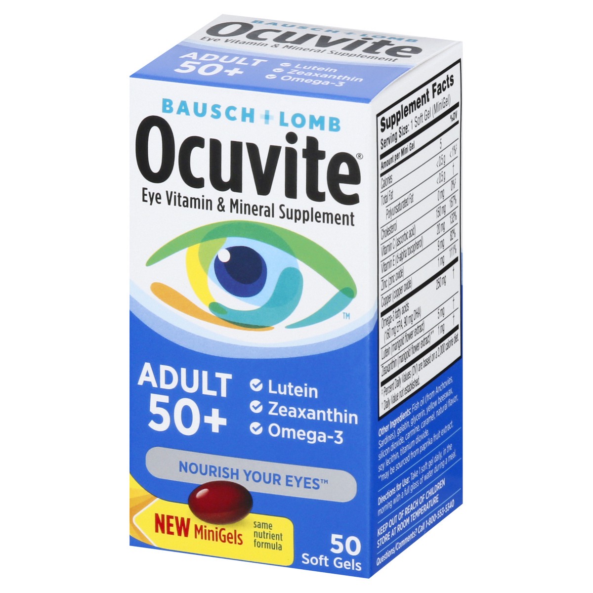 slide 6 of 9, Ocuvite Adult 50+ Softgels Eye Vitamin 50 ea, 50 ct