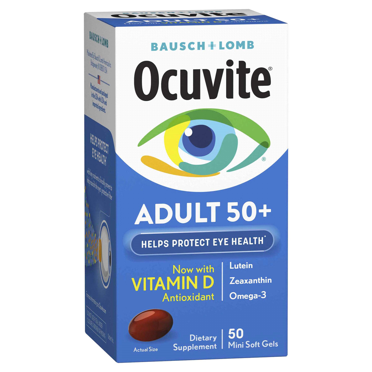 slide 1 of 9, Ocuvite Adult 50+ Softgels Eye Vitamin 50 ea, 50 ct