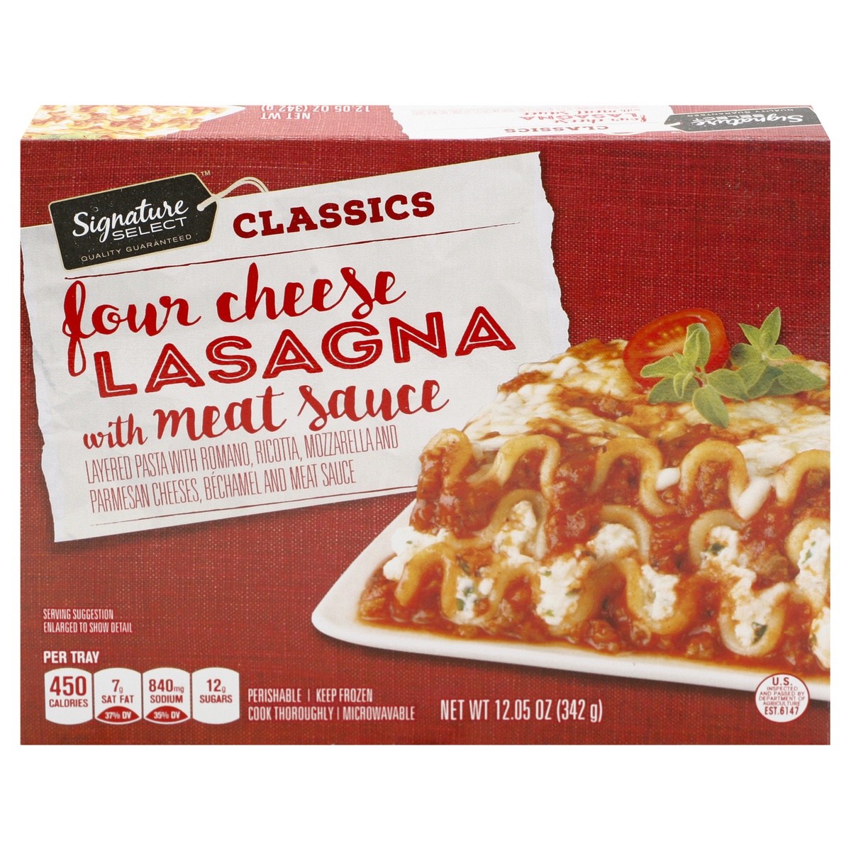 slide 1 of 1, Signature Kitchens Signature SELECT Classic Lasagna With Meat Sauce - 11.05 Oz, 11.05 oz