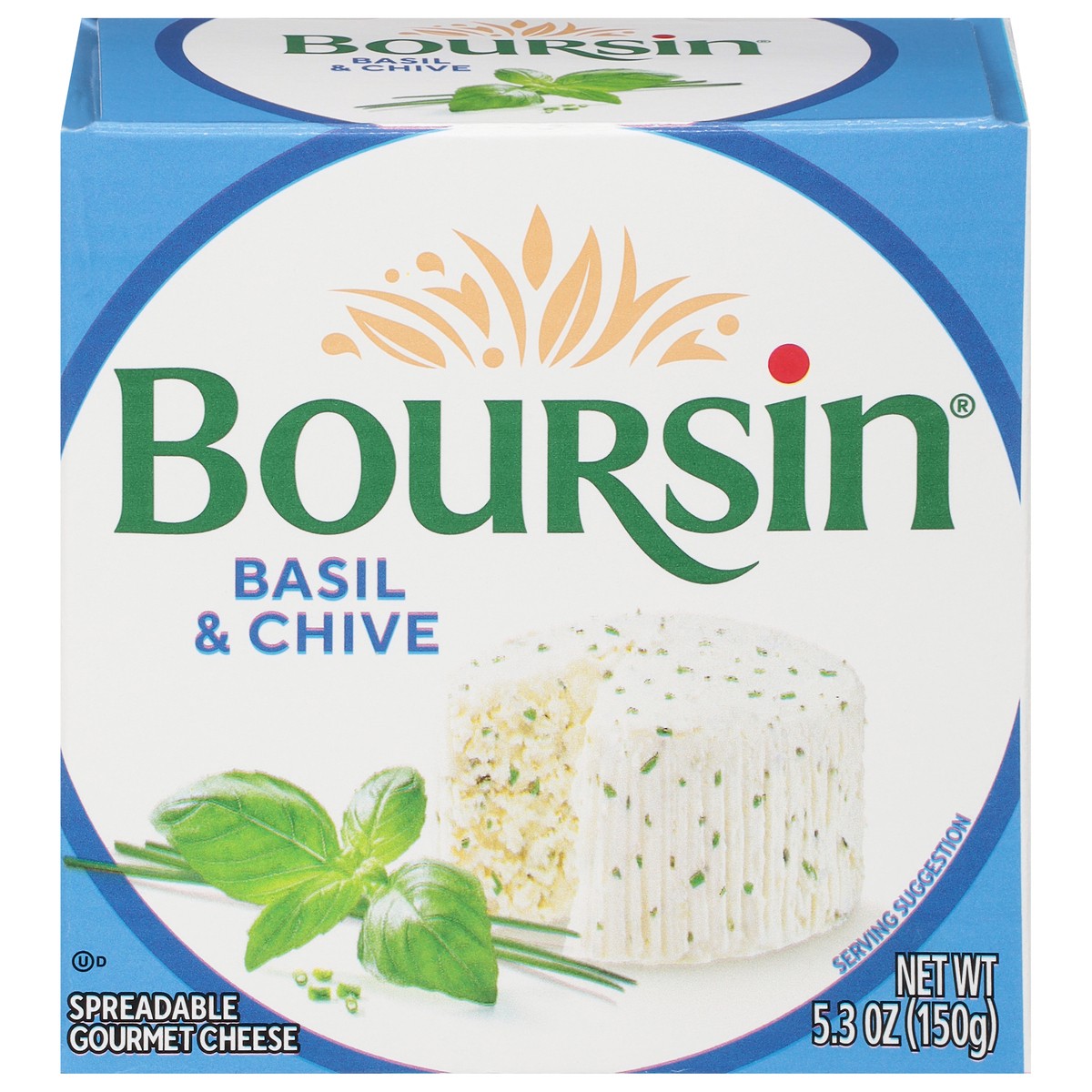slide 1 of 14, Boursin Spreadable Gourmet Basil & Chive Cheese 5.3 oz, 5.3 oz