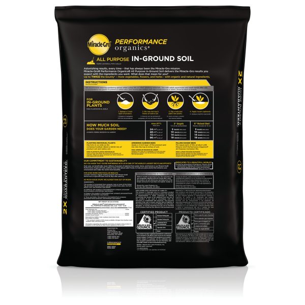 slide 5 of 13, Miracle-Gro Performance Organics All Purpose In-Ground Soil, 1.3 cu ft