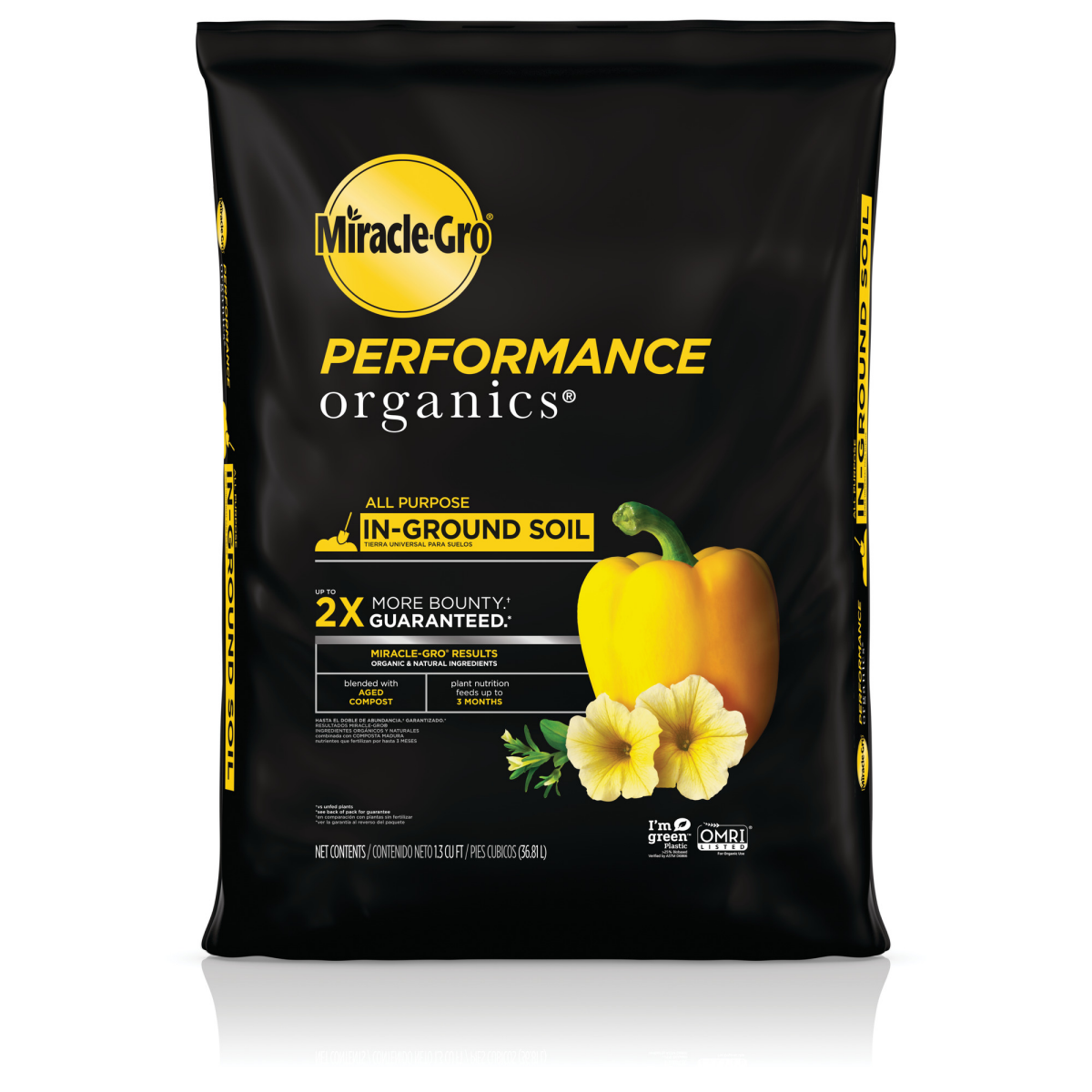 slide 1 of 13, Miracle-Gro Performance Organics All Purpose In-Ground Soil, 1.3 cu ft