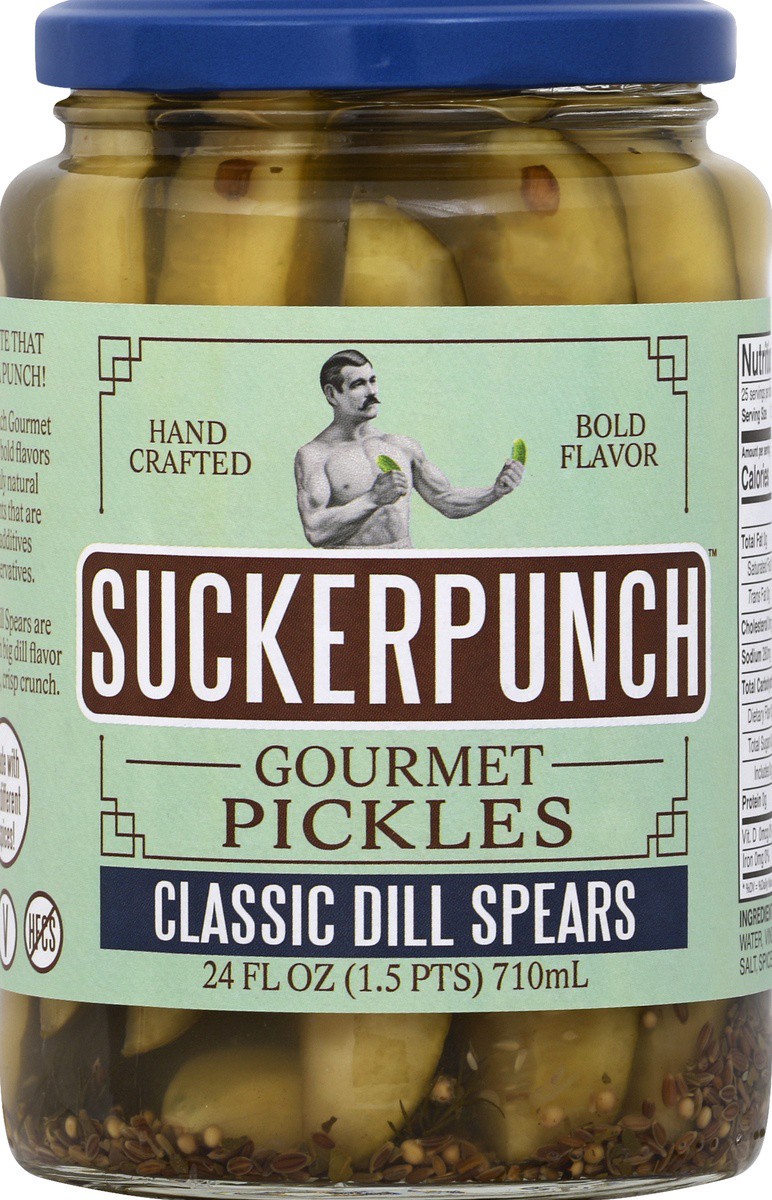 slide 2 of 2, SuckerPunch Classic Dill Pickle Spears, 24 oz