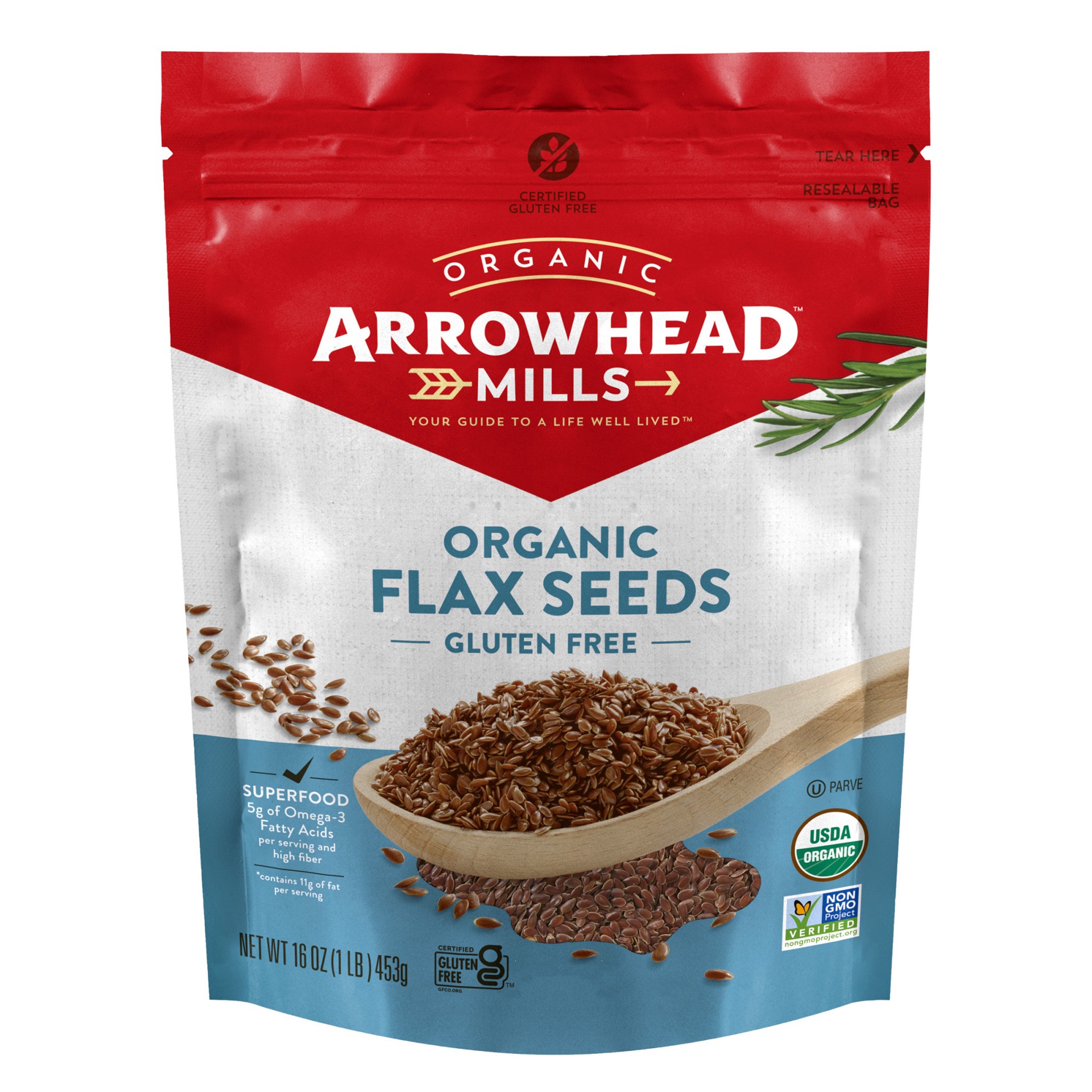 slide 1 of 9, Arrowhead Mills Organic Flax Seed, 16 Oz Bag, 16 oz