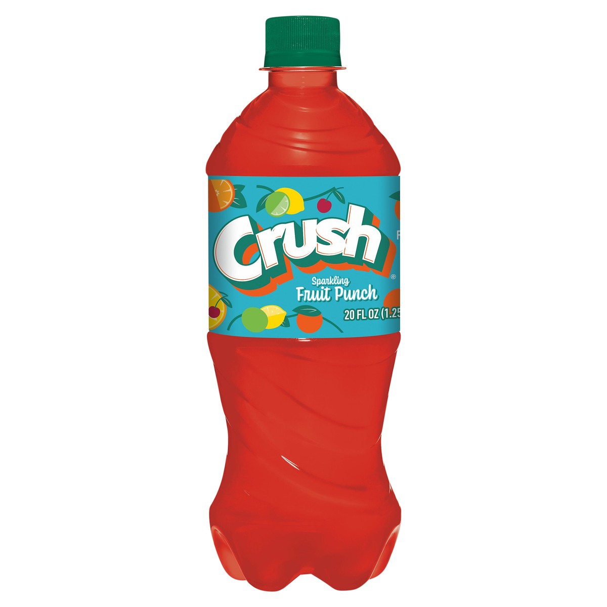 slide 1 of 3, Crush Sparkling Fruit Punch Soda, 20 fl oz bottle, 20 oz