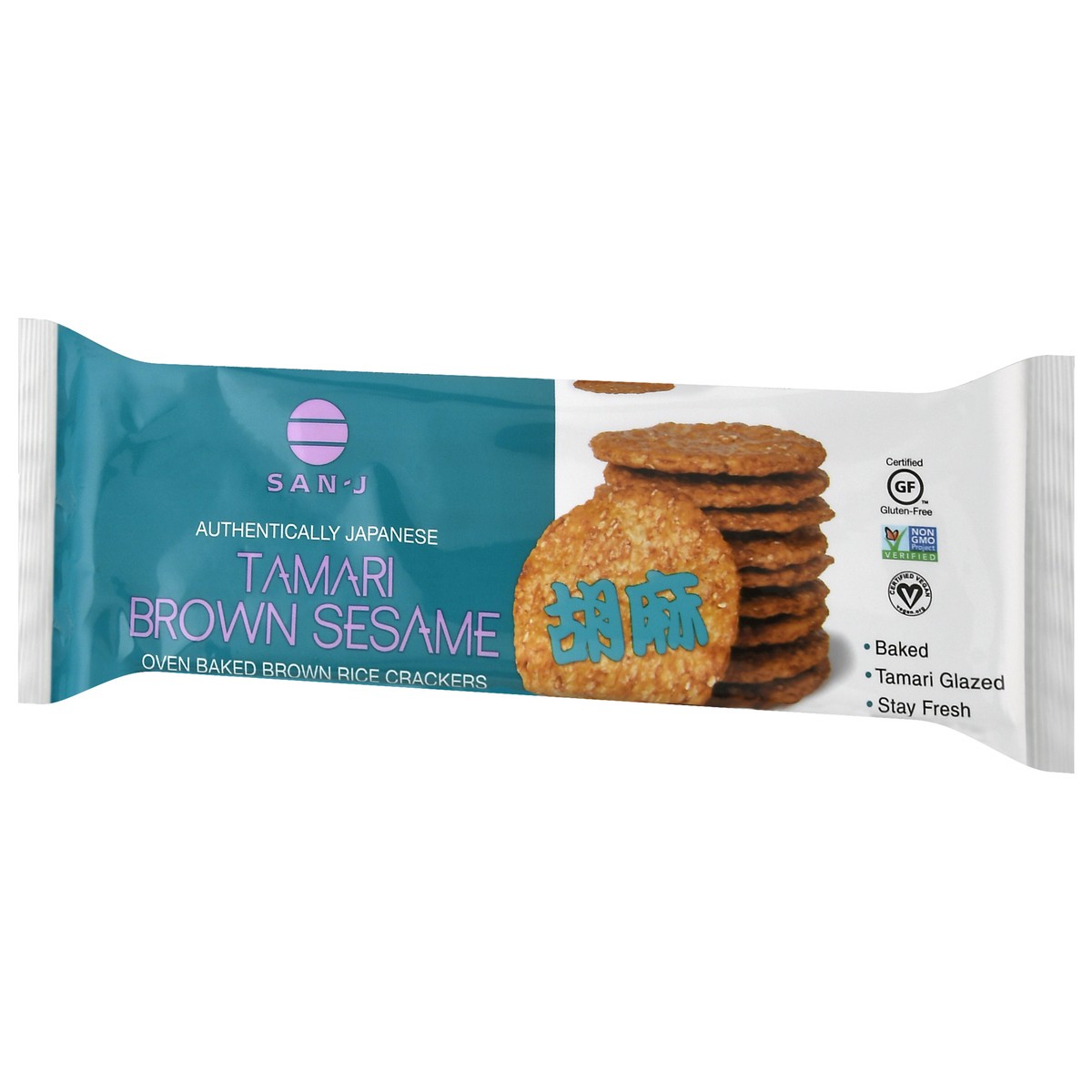 slide 7 of 9, San-J Tamari Brown Sesame Rice Crackers 3.7 oz, 3.7 oz