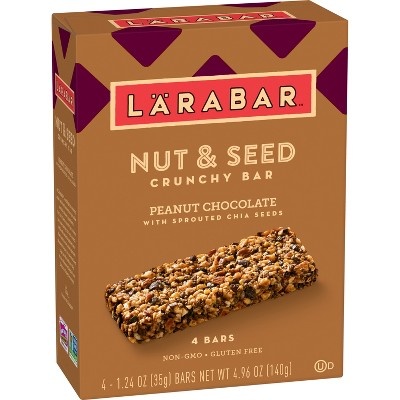 slide 1 of 3, LÄRABAR Peanut Chocolate with Sprouted Chia Seeds Nut & Seed Crunchy Bar, 4.96 oz