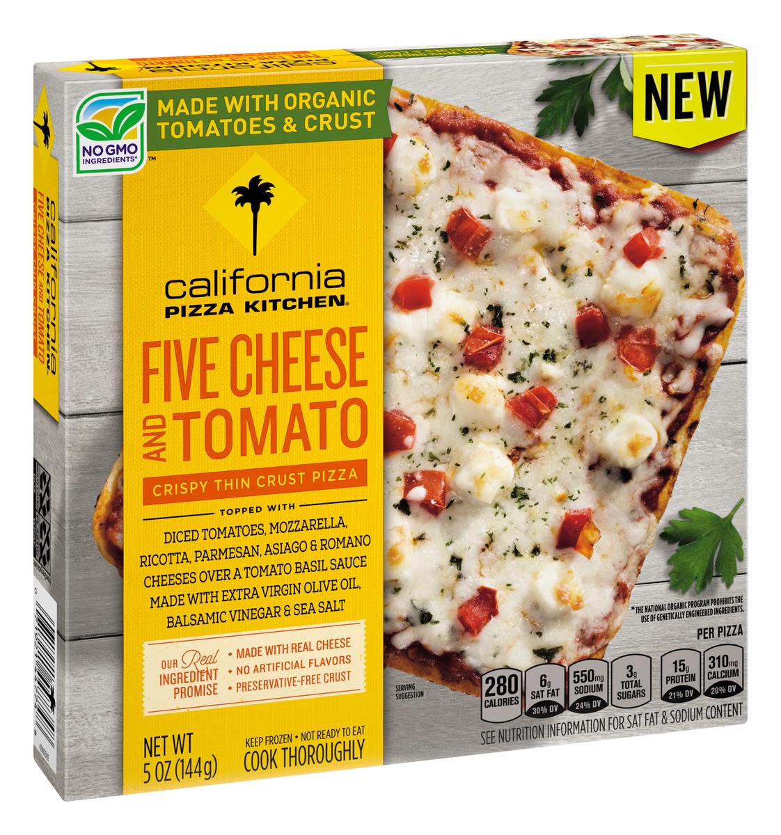 slide 2 of 11, California Pizza Kitchen Organic Five Cheese And Tomato Crispy Thin Crust Pizza, 5 oz