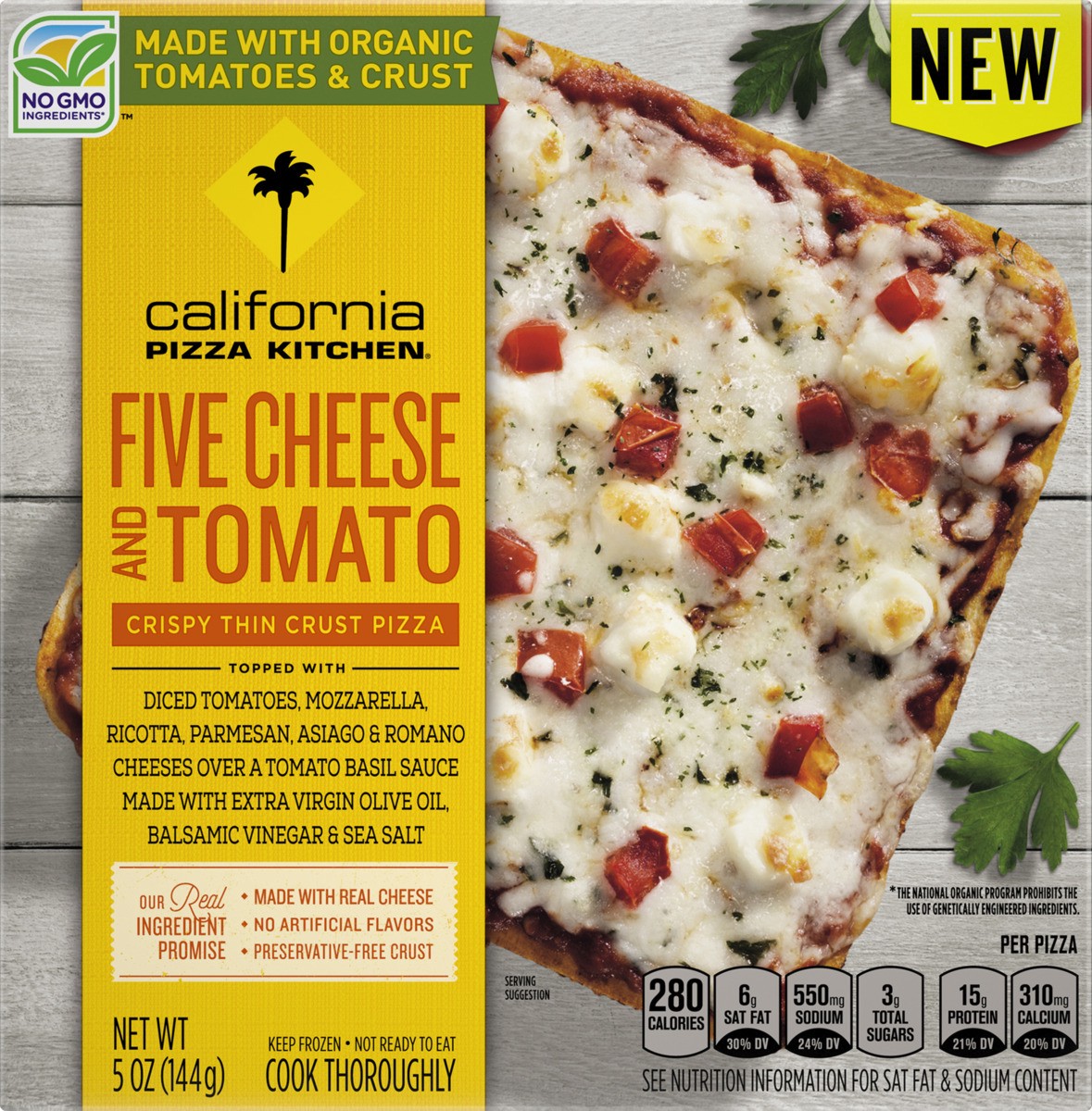 slide 10 of 11, California Pizza Kitchen Organic Five Cheese And Tomato Crispy Thin Crust Pizza, 5 oz