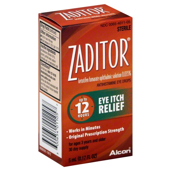 slide 1 of 1, Zaditor Eye Itch Relief Antihistamine Eye Drops, 5 ml