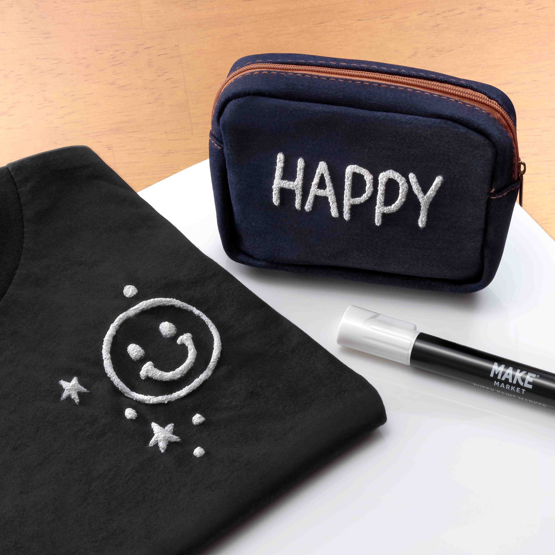 slide 4 of 4, White Puffy Velvet Fabric Paint Marker By Make Market, 1 ct