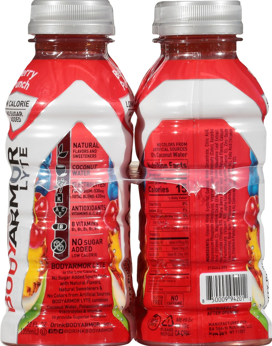 slide 7 of 9, BODYARMOR Lyte Berry Punch Sports Drink - 12 fl oz, 12 fl oz