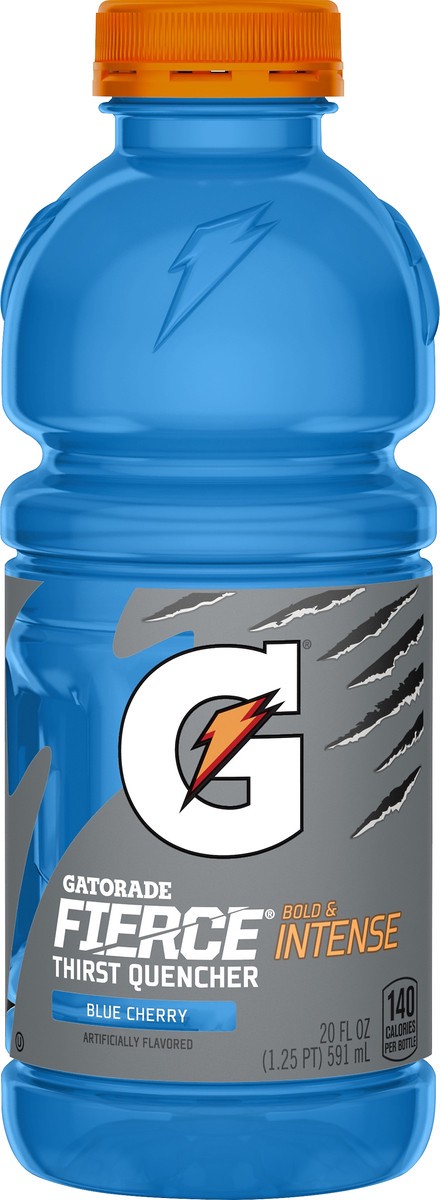 slide 4 of 7, Gatorade Fierce Thirst Quencher Blue Cherry Artificially Flavored - 20 fl oz, 20 fl oz