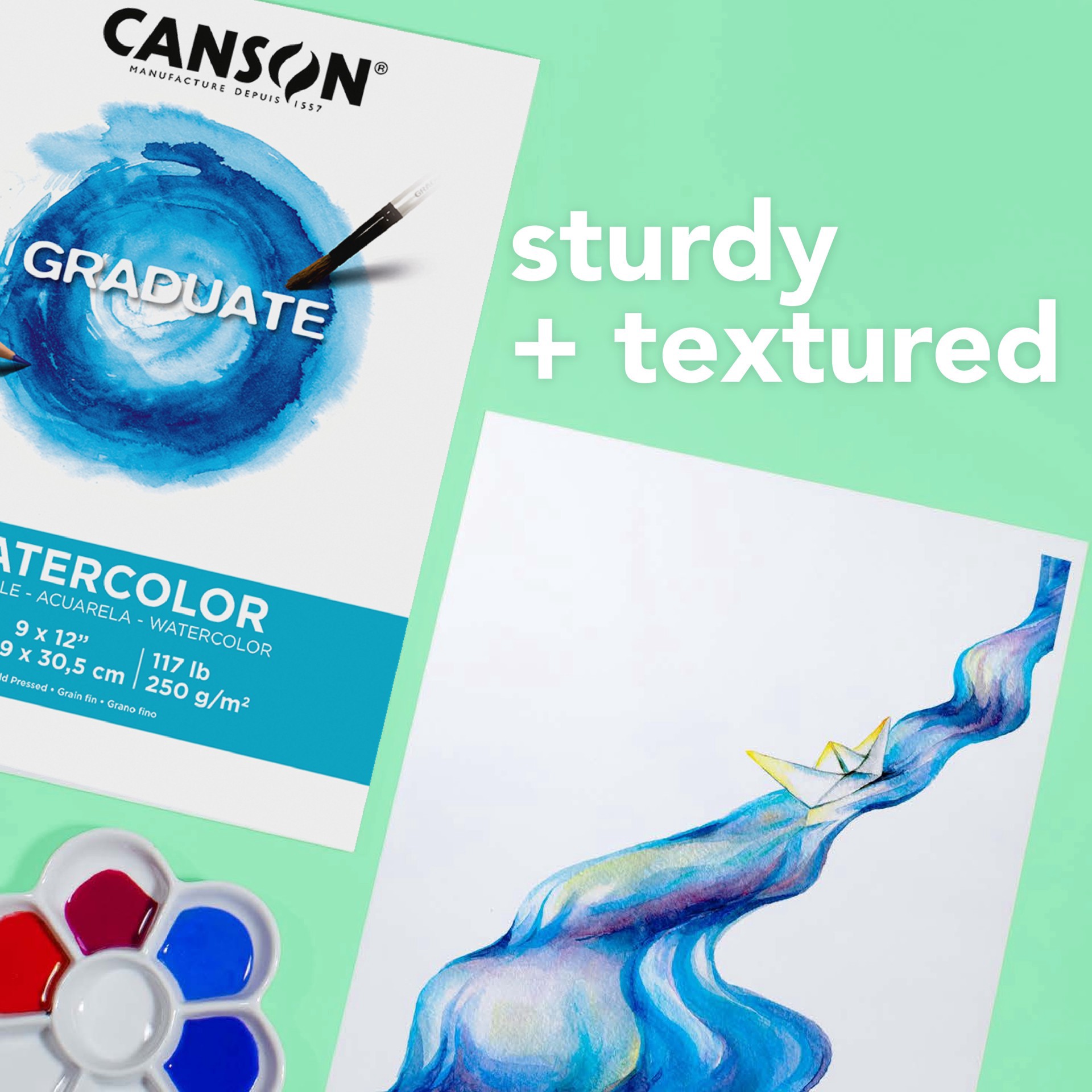 slide 7 of 7, Canson Graduate Watercolor Pad, 11 in x 14 in