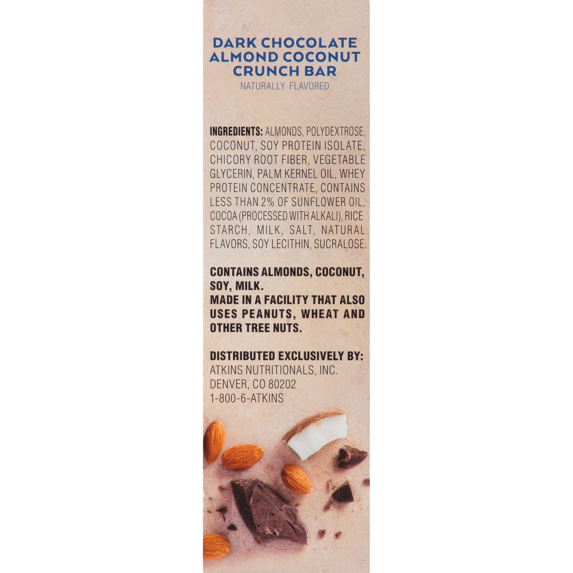 slide 5 of 8, Atkins Advantage Dark Chocolate Almond Coconut Crunch Bar, 5 ct; 1.41 oz