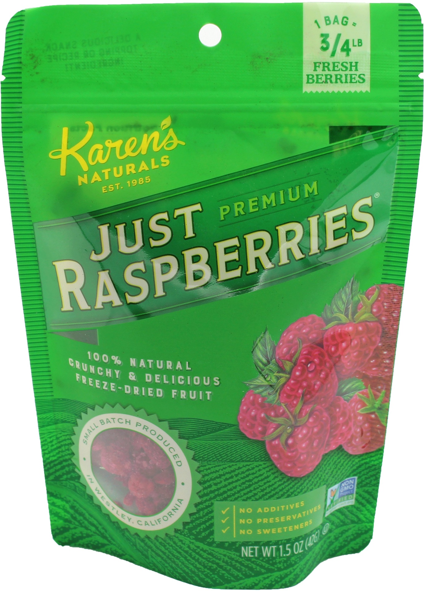slide 1 of 1, Karen's Naturals Just Freeze Dried Raspberries, 2 oz