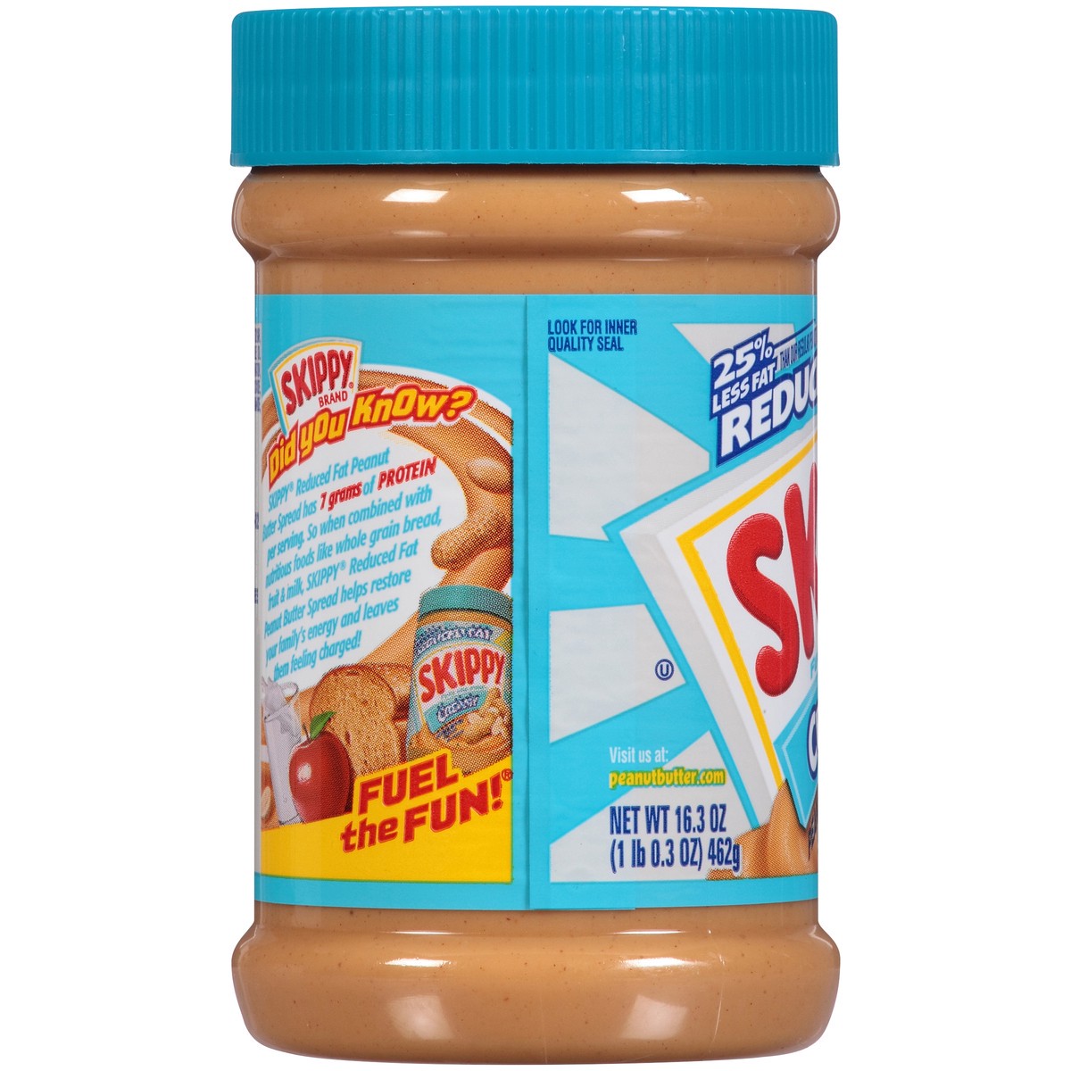 slide 7 of 12, Skippy Reduced Fat Creamy Peanut Butter Spread 16.3 oz. Jar, 16.3 oz