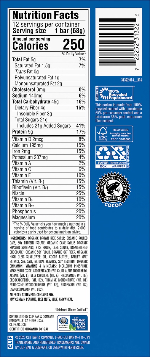 CLIF Bar Chocolate Chip Energy Bar 12 ct Shipt