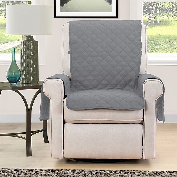 slide 1 of 2, Morgan Home Microfiber Reversible Chair Protector - Grey/Navy, 1 ct