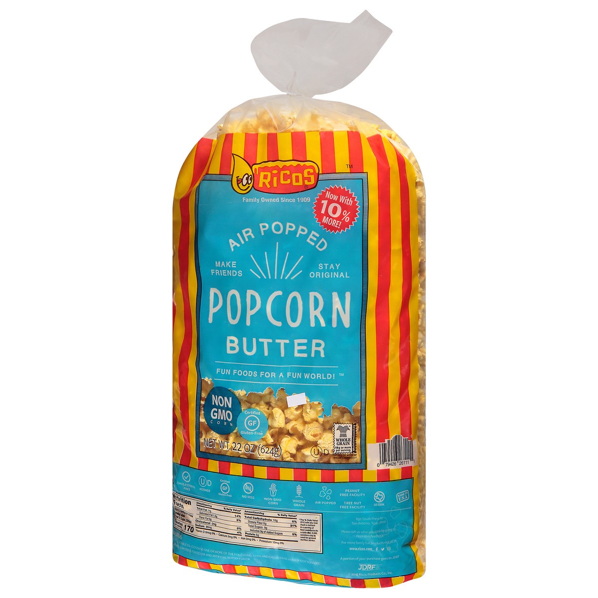 slide 6 of 9, Rico's Air Popped Butter Popcorn 22 oz, 22 oz