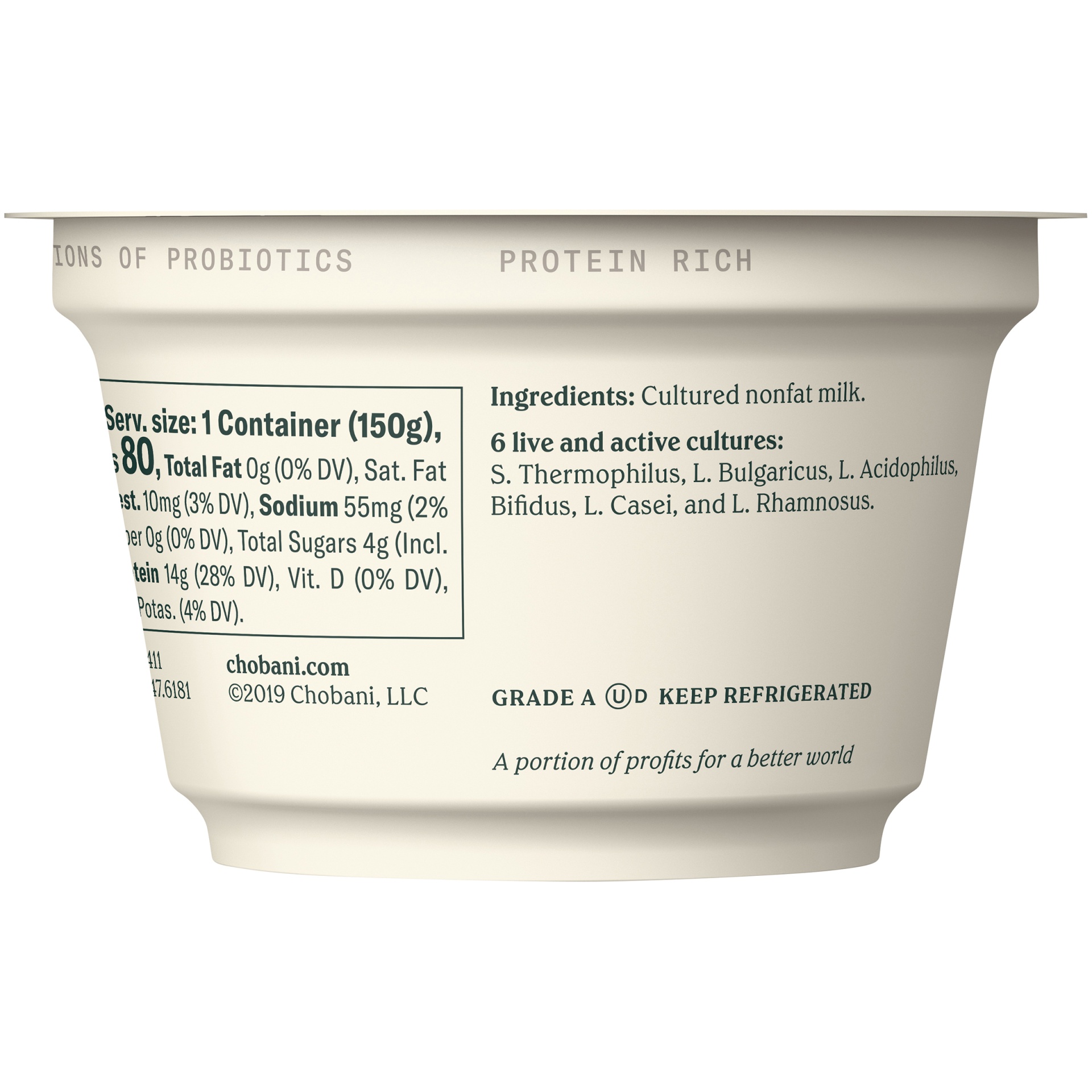 slide 6 of 7, Chobani Yogurt, Greek, Nonfat, Plain, 5.3 oz