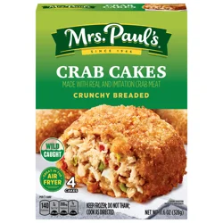 Mrs. Paul's Crunchy Breaded Crab Cakes, 4 Cakes, 11.6 oz