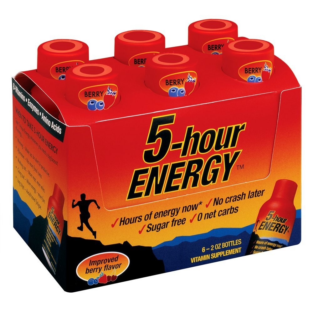 slide 2 of 6, 5-hour ENERGY, Regular Strength, Berry, 6 Pack, 1.93 oz., 1.93 fl oz