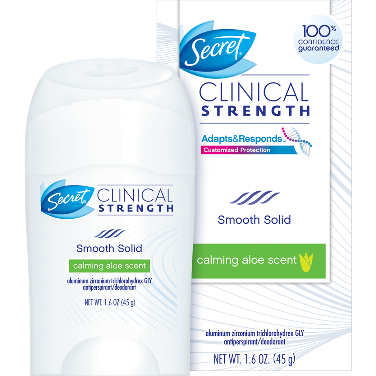 slide 1 of 1, Secret Clinical Strength Smooth Solid with Calming Aloe Scent Deodorant, 1.6 oz