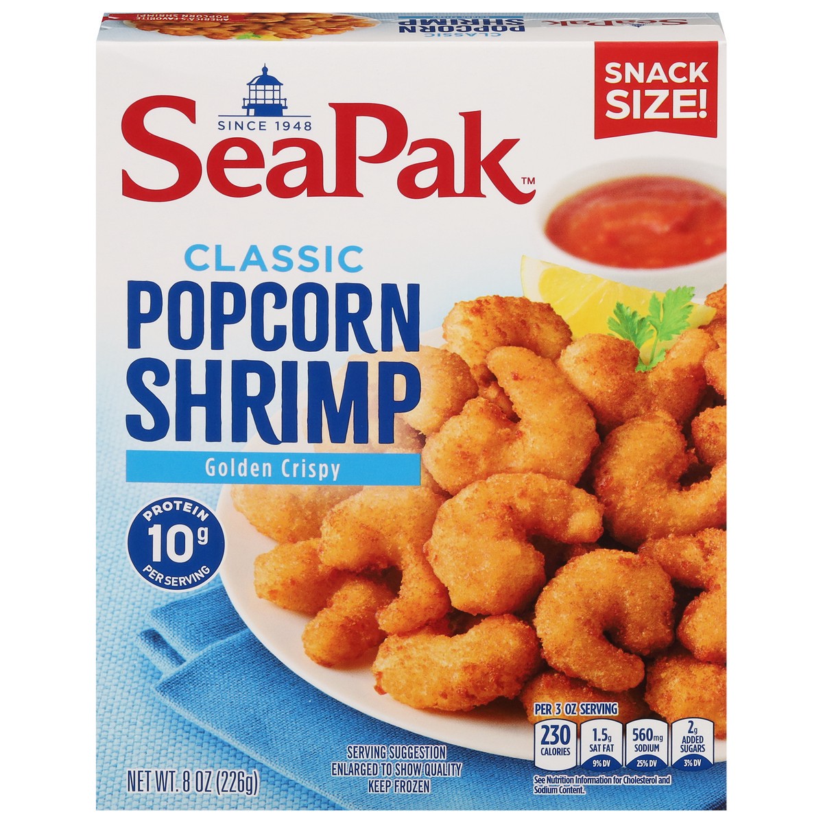 slide 1 of 14, SeaPak Classic Popcorn Shrimp Snack Size, 8 oz