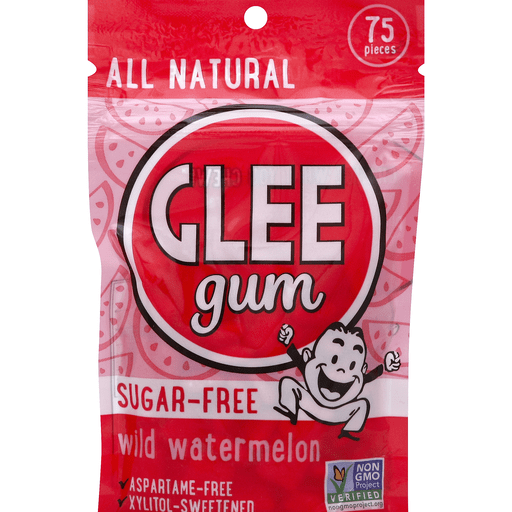 slide 1 of 2, Glee Gum Glee Chewing Gum Sugarfree Watermelon Bag, 75 ct