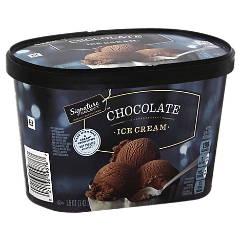 slide 1 of 1, Signature Select Ice Cream Chocolate, 1.5 qt