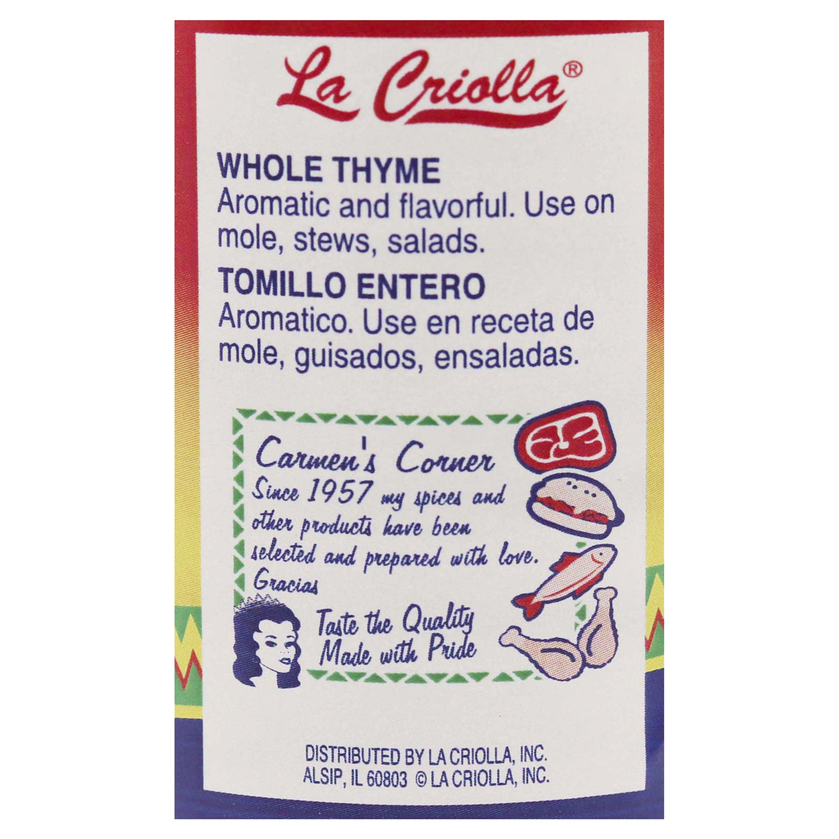 slide 8 of 9, La Criolla Whole Thyme, 1.25 oz