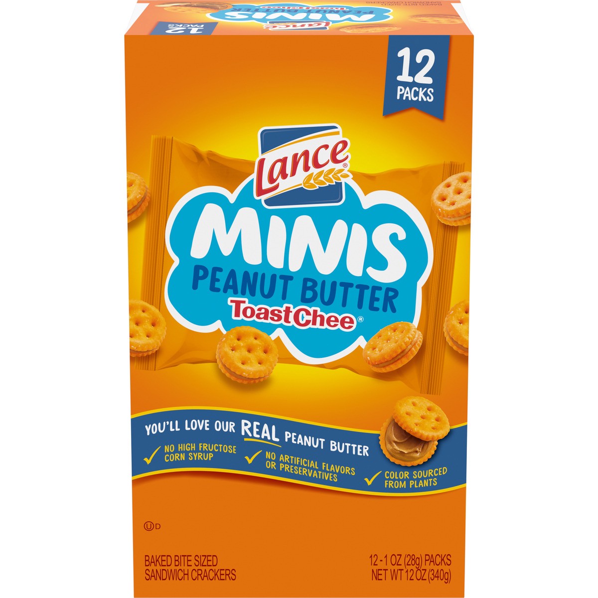 slide 1 of 1, Lance Peanut Butter Toastchee Mini Crackers, 12 oz