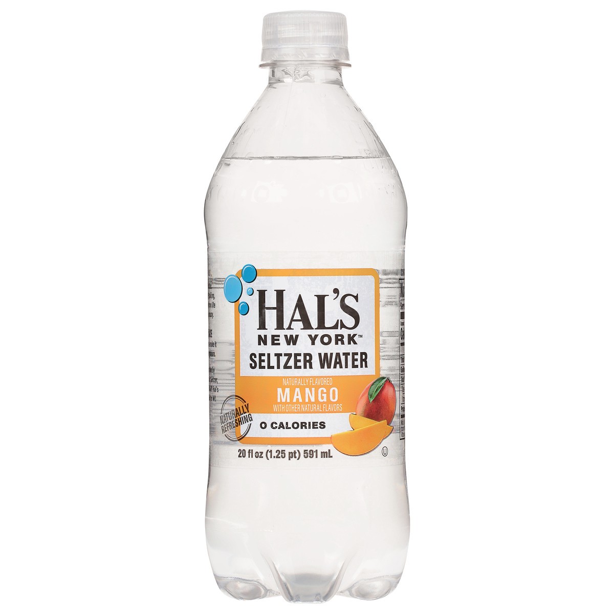 slide 1 of 9, Hal's New York Hal's Mango Seltzer Water, 20 fl oz
