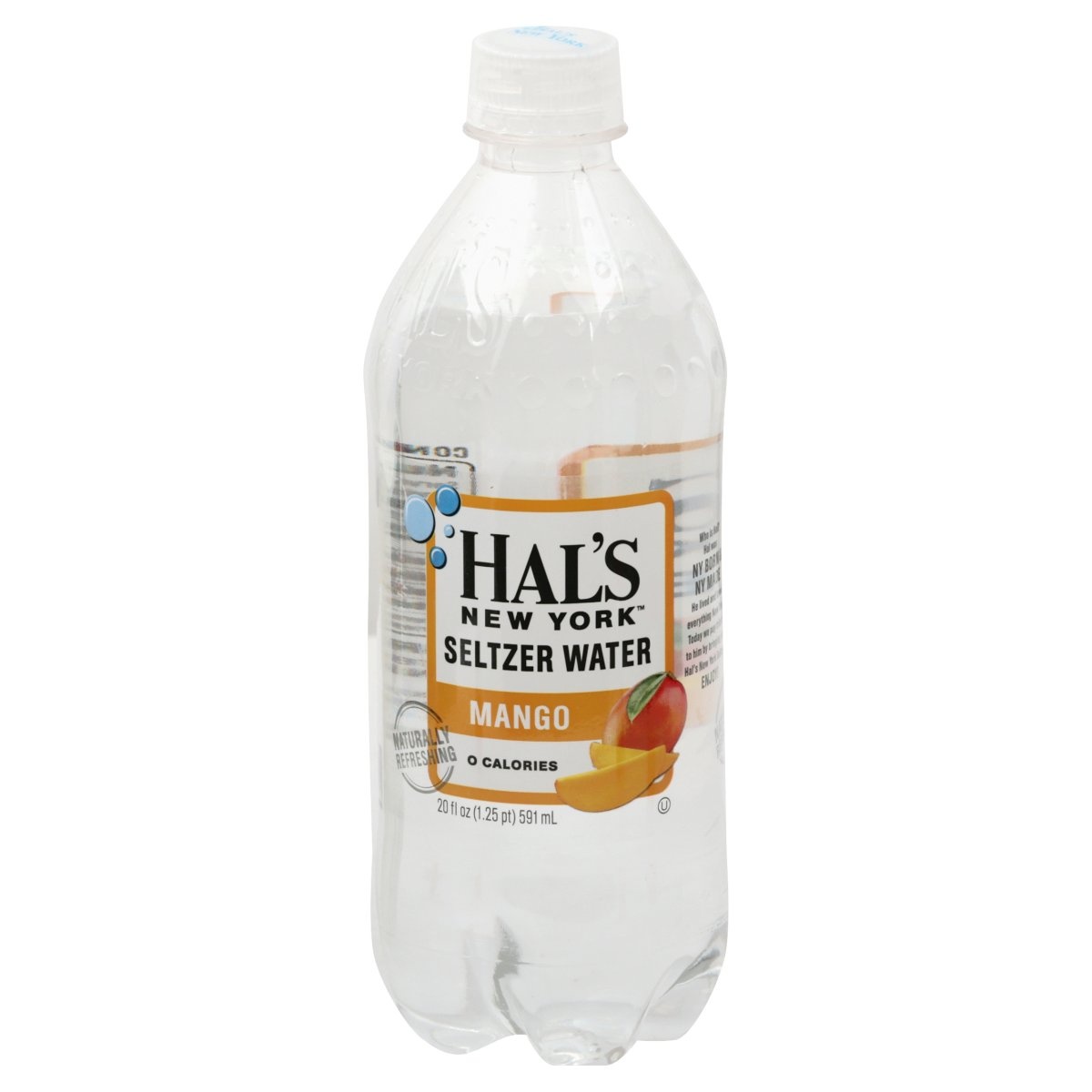 slide 1 of 1, Hal's New York Hals Mango Seltzer Water, 20 fl oz