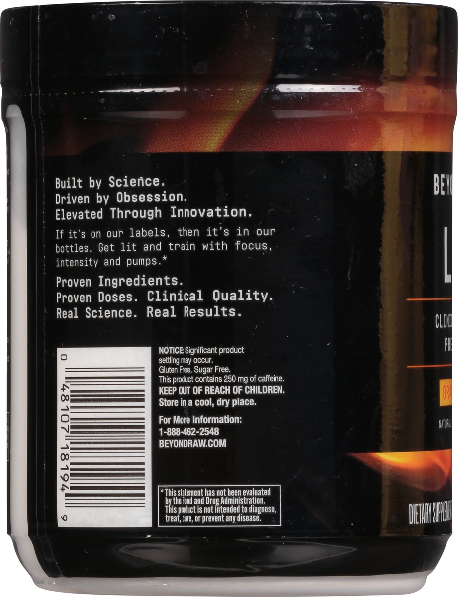 slide 6 of 9, Beyond Raw LIT Orange Mango Pre-Workout 14.39 oz, 14.39 oz