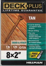 Deck Plus Tan Wood & Fence Screws - 125 ct
