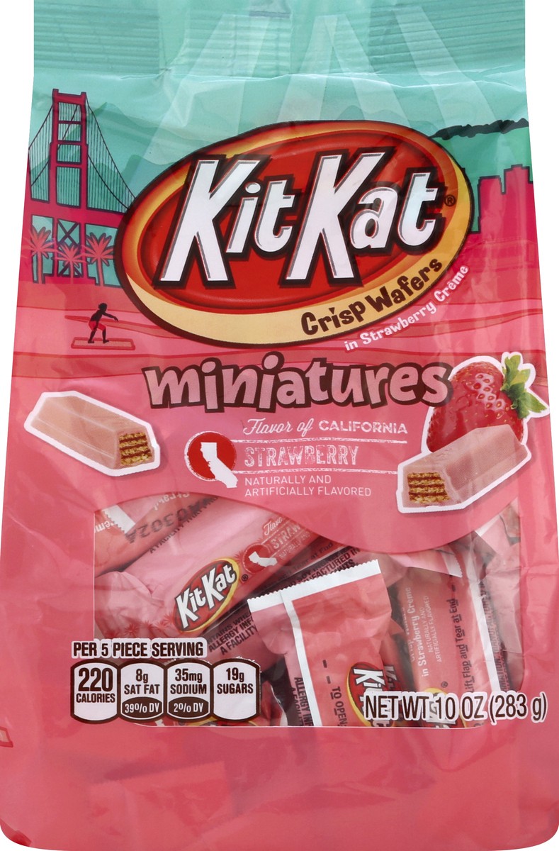 slide 4 of 5, KIT KAT Crisp Wafers Miniatures Strawberry, 10 oz