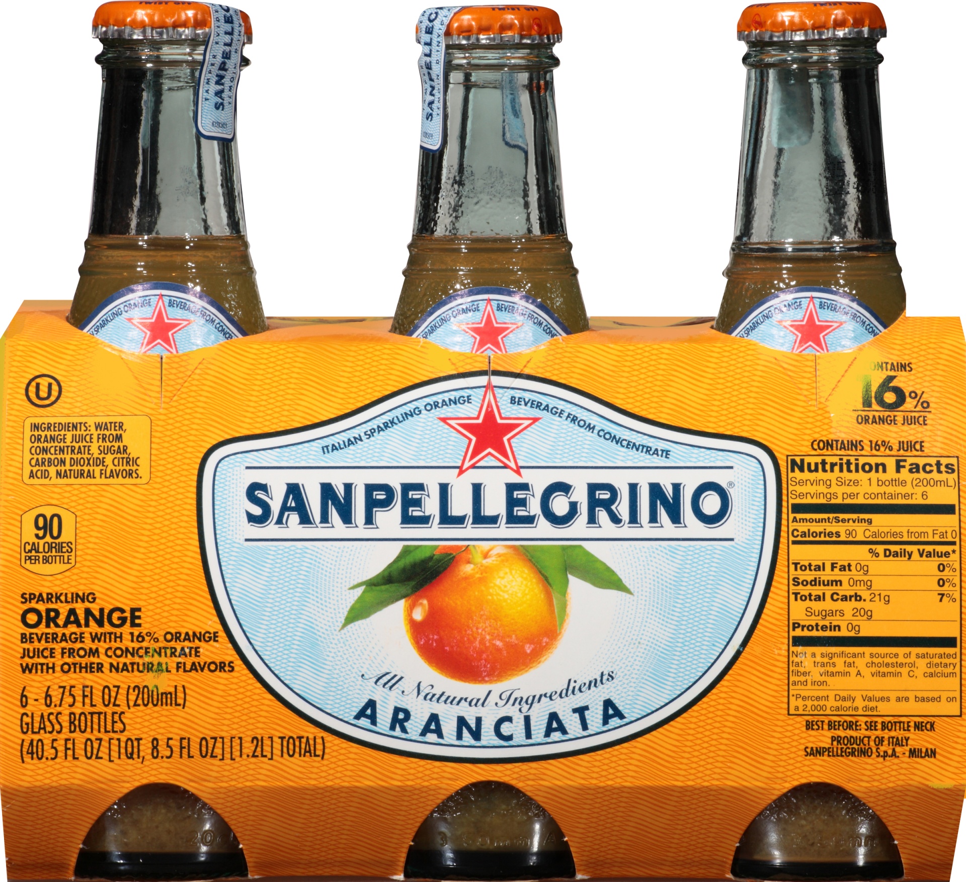 slide 6 of 7, San Pellegrino Aranciata Sparkling Water - 6 ct, 6 ct