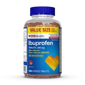 slide 1 of 1, CVS Health Ibuprofen Tablets 200 Mg, Pain Reliever/Fever Reducer (Nsaid), 1000 Ct, 1000 ct