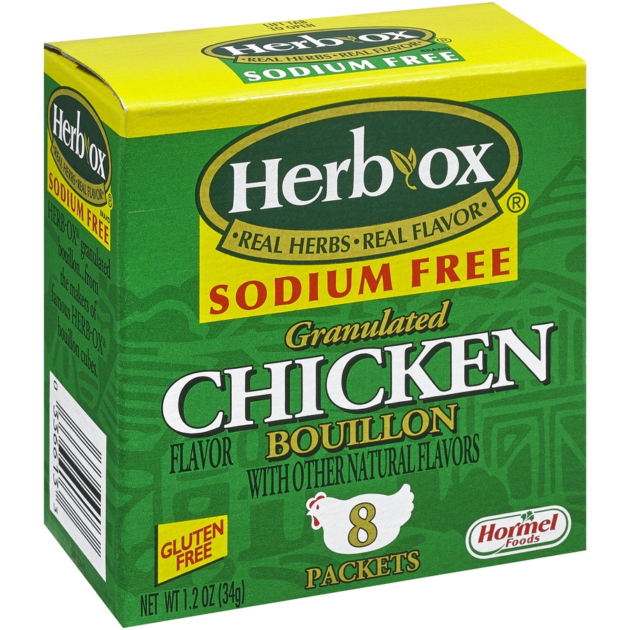 slide 5 of 8, Herb-Ox Sodium Free Chicken Flavor Granulated Bouillon Packets, 8 ct