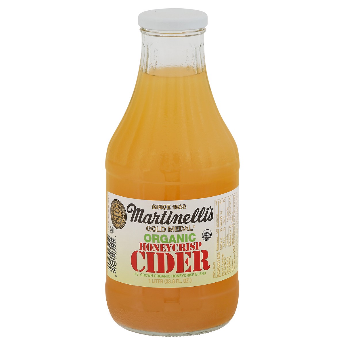 slide 1 of 1, Martinelli's Cider, Organic, Honeycrisp - 33.8 fl oz, 33.8 fl oz