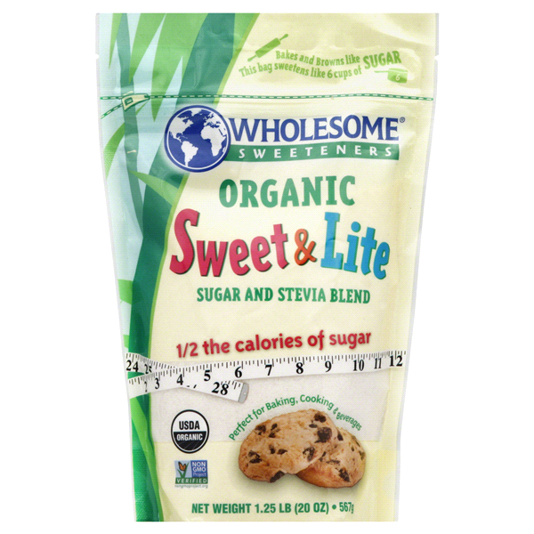 slide 1 of 1, Wholesome Sweeteners Organic Sweet & Lite Sugar and Stevia Blend, 20 oz